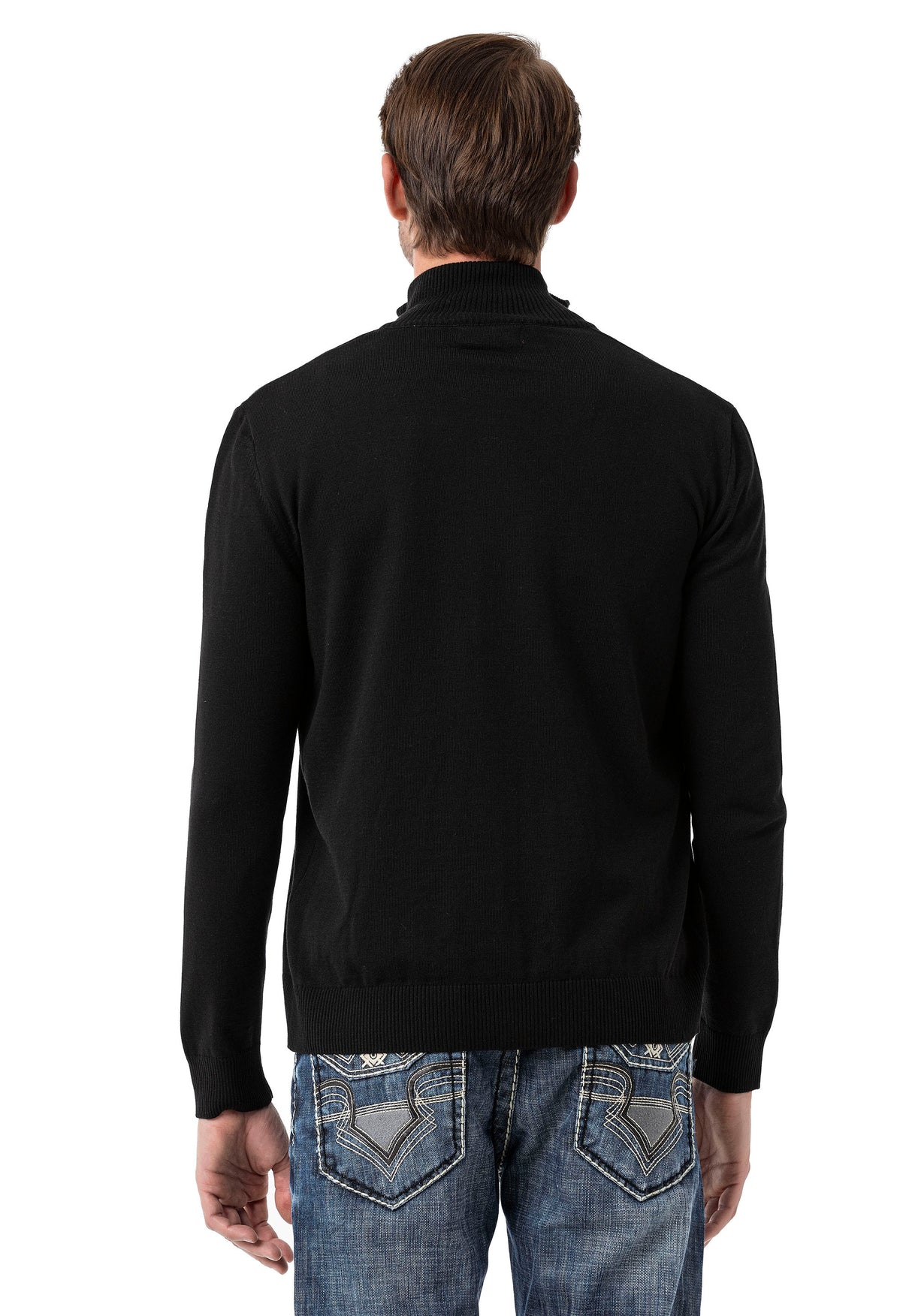 CP282 Cardigan con Cremallera para Hombre