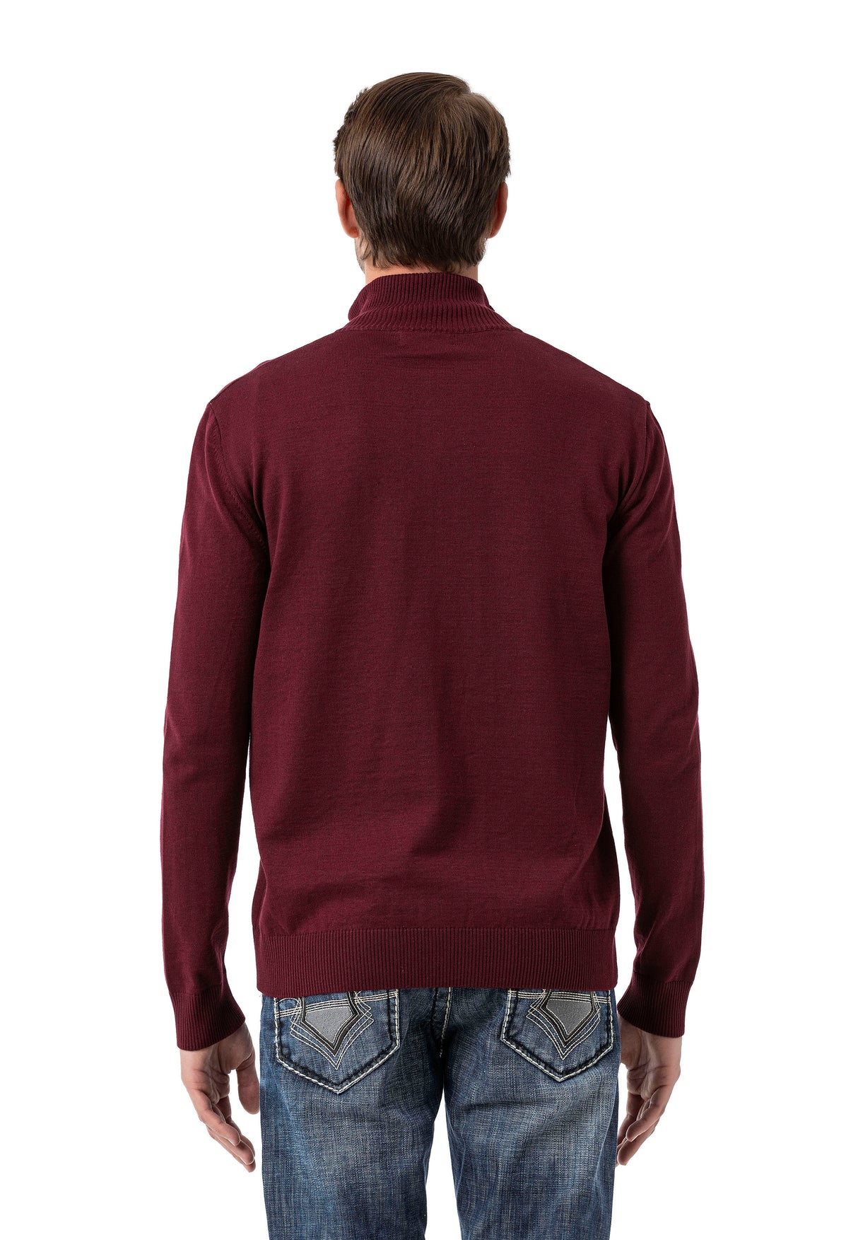 CP282 Cardigan con Cremallera para Hombre