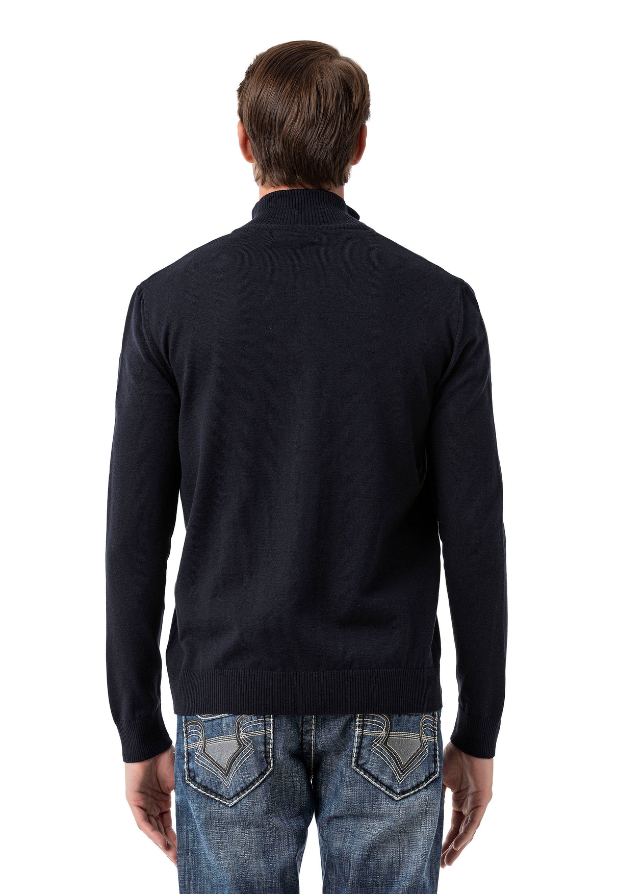 CP282 Cardigan con Cremallera para Hombre