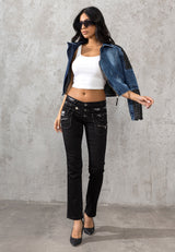 CBW-0313 Slim-Fit Women Jeans in Triple Waistband