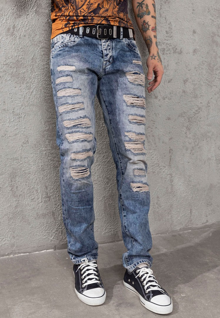 Taglie W28 A W48 Jeans Uomo Cipo & Baxx Cargo Denim - Taglio Relaxed, Tasche Cargo, Multiple Taglie E Lunghezze Pantaloni Uomo Cipo & Baxx Cargo - Foto 8