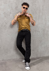 CD148 Herren bequeme Jeans mit Kontrastnähten in Straight Fit