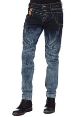 CD244A Comfortabele jeans voor heren met een stijlvol dubbel verbond