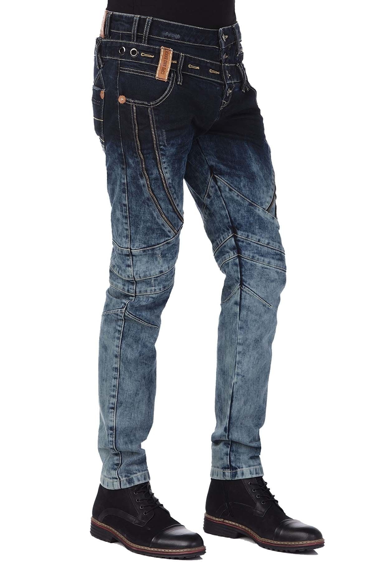 CD244A Comfortabele jeans voor heren met een stijlvol dubbel verbond