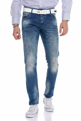 CD319B Herren bequeme Jeans mit lässiger Waschung in Regular Fit