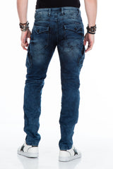 CD369 Skinny Heren Jeans met coole Applicaties