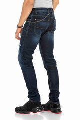 CD392 Heren Slim-Fit-Jeans in Used Look