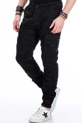 CD422 men jeans cargo pants with an elastic hem