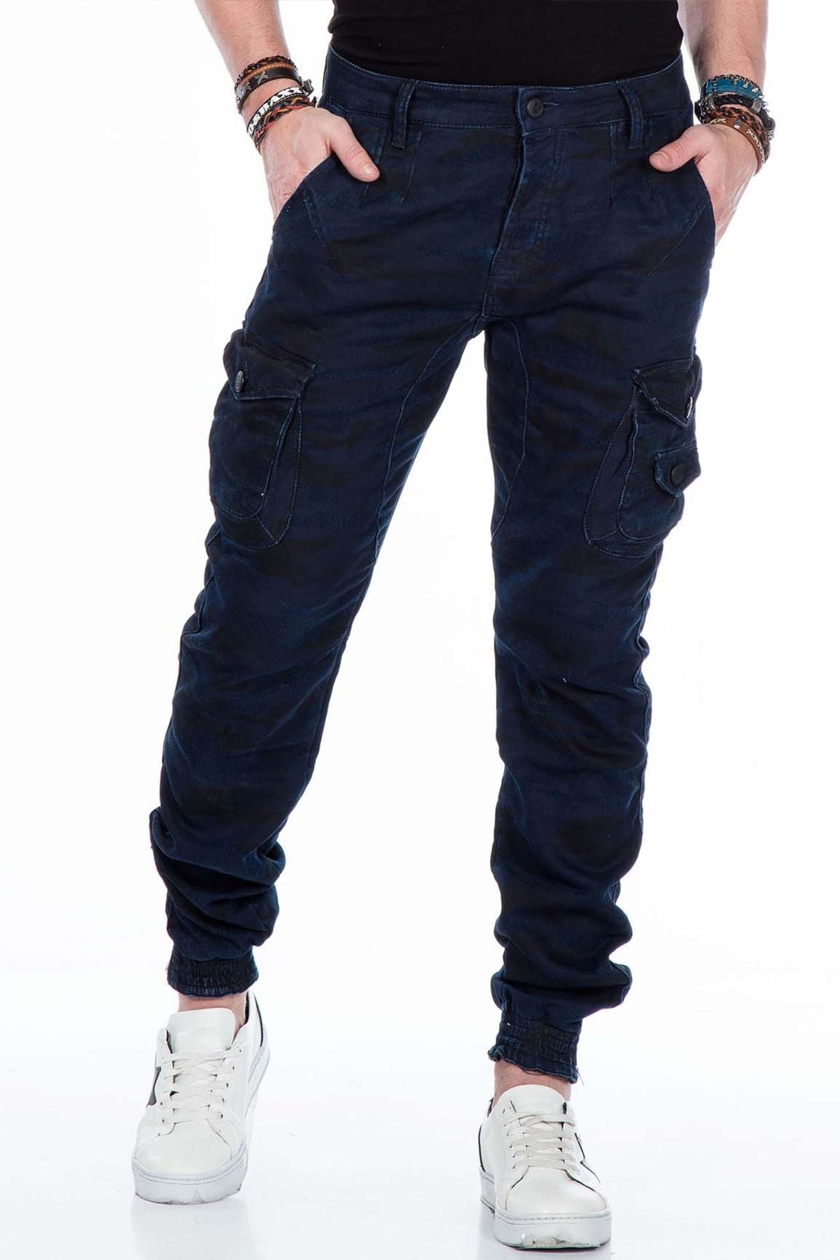 CD422 men jeans cargo pants with an elastic hem