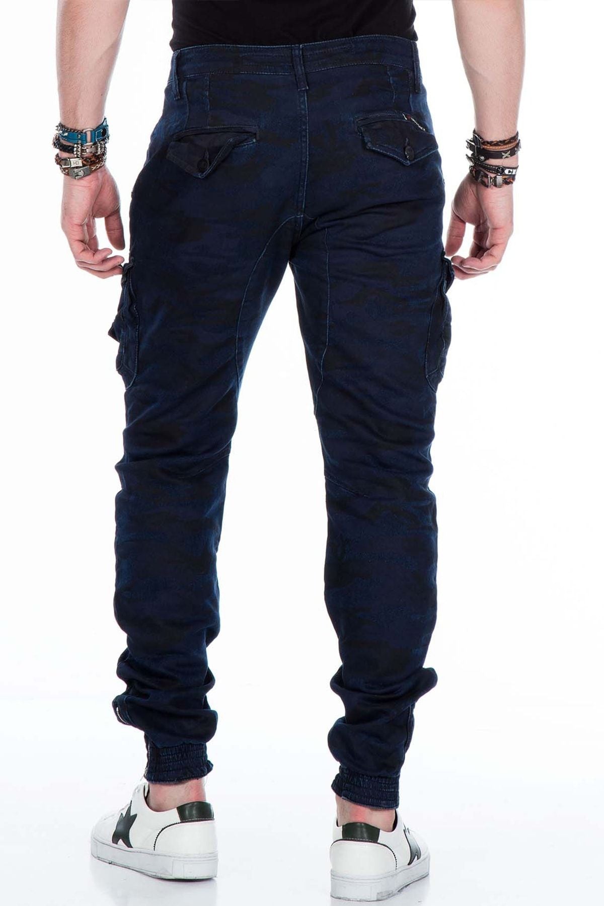 CD422 men jeans cargo pants with an elastic hem