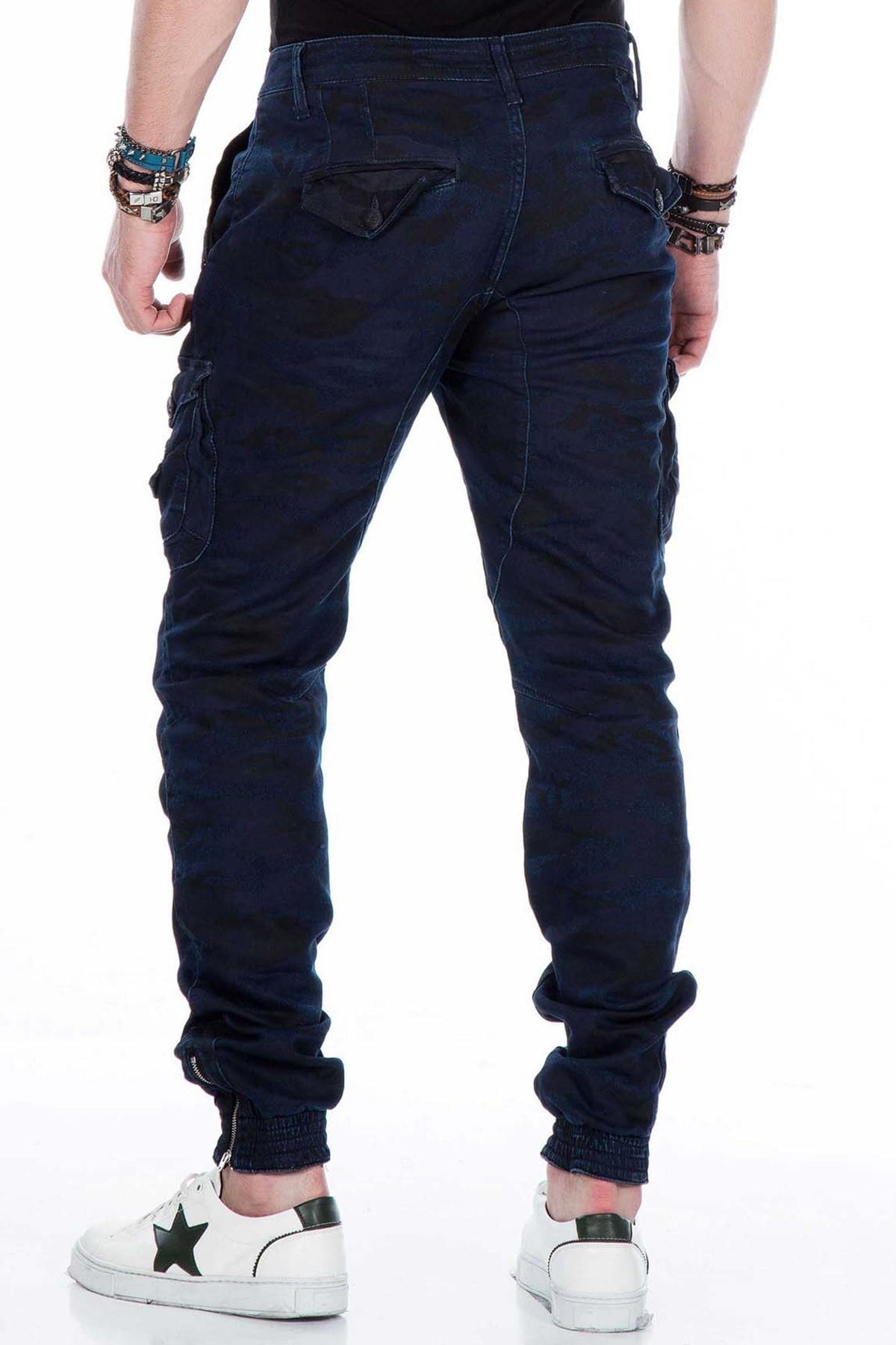 CD422 men jeans cargo pants with an elastic hem