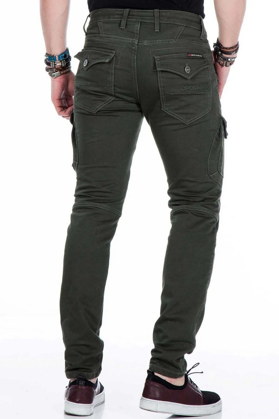 CD424 Men's Cargo Pants in trendy Biker Style