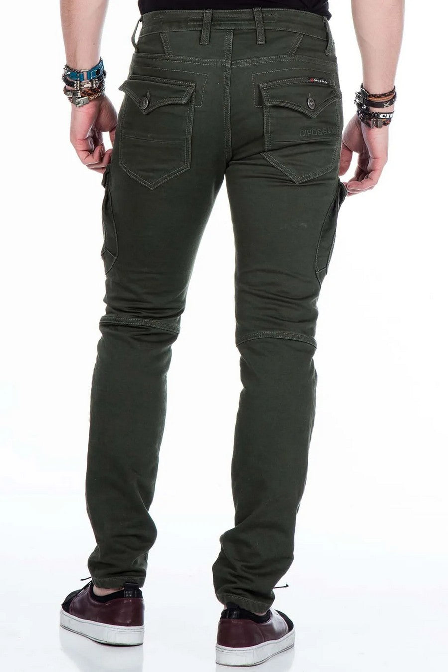 CD424 Men's Cargo Pants in trendy Biker Style