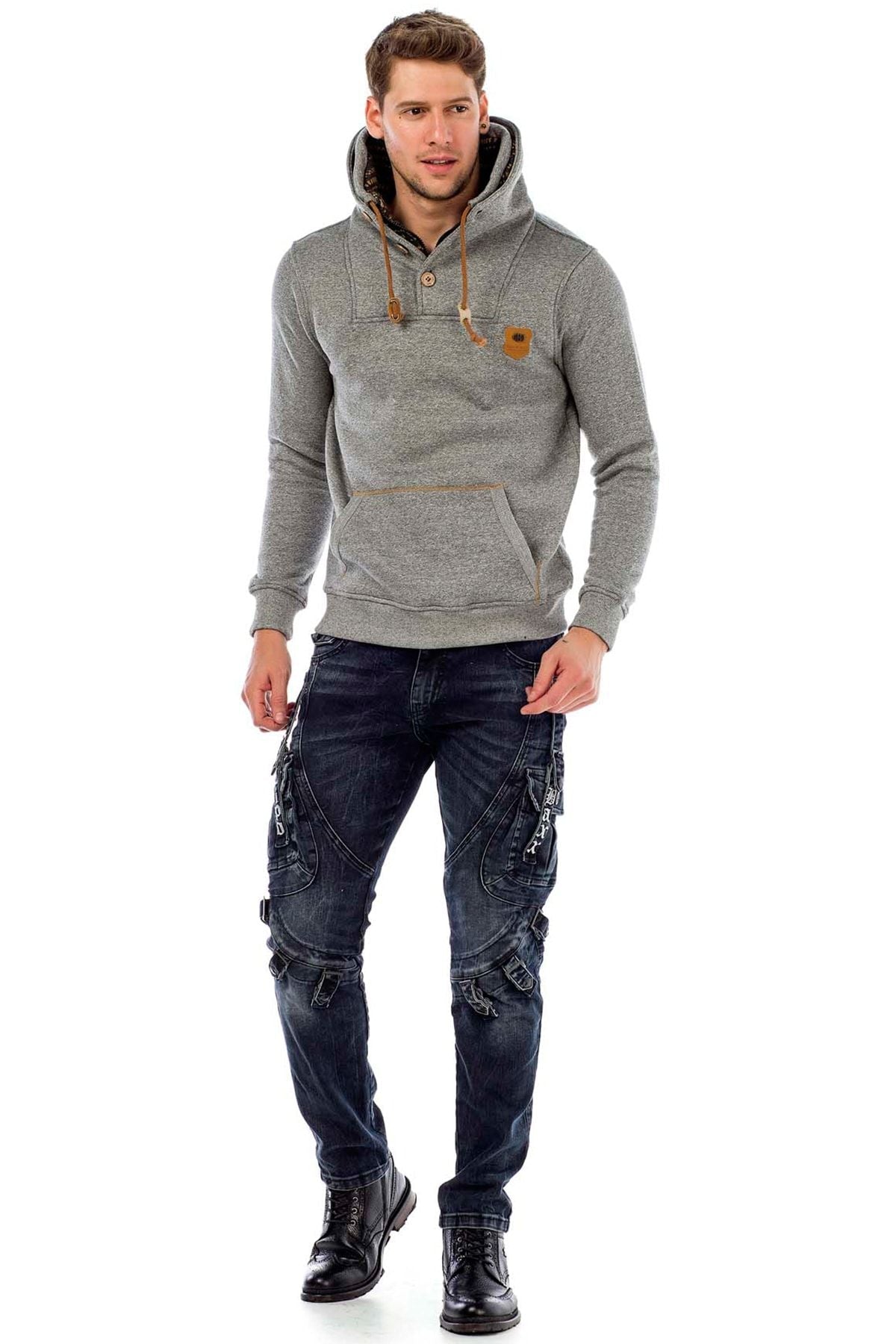 CD440 Slim-Fit Heren Jeans met rechte Gespen in Straight-Fit