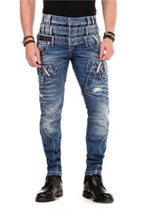 CD466 Skinny Men's Jeans with Triple Waistband in a Straight Fit