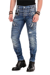 CD466 Skinny Men's Jeans with Triple Waistband in a Straight Fit