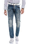 CD510 men's comfortable jeans with striking stitching