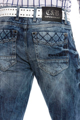 CD510 men's comfortable jeans with striking stitching