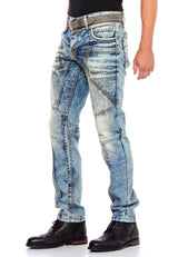 CD535 Jeans confortables pour hommes avec coutures décoratives modernes