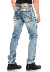 CD535 Jeans confortables pour hommes avec coutures décoratives modernes