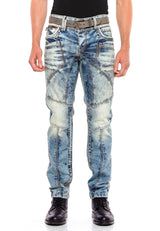 CD535 Jeans confortables pour hommes avec coutures décoratives modernes