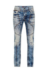 CD535 men's comfortable jeans with modern decorative stitching