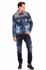 CD539 Men's comfortable jeans with casual destroyed elements