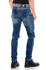 CD551 men's comfortable jeans with fashionable details in Straight Fit