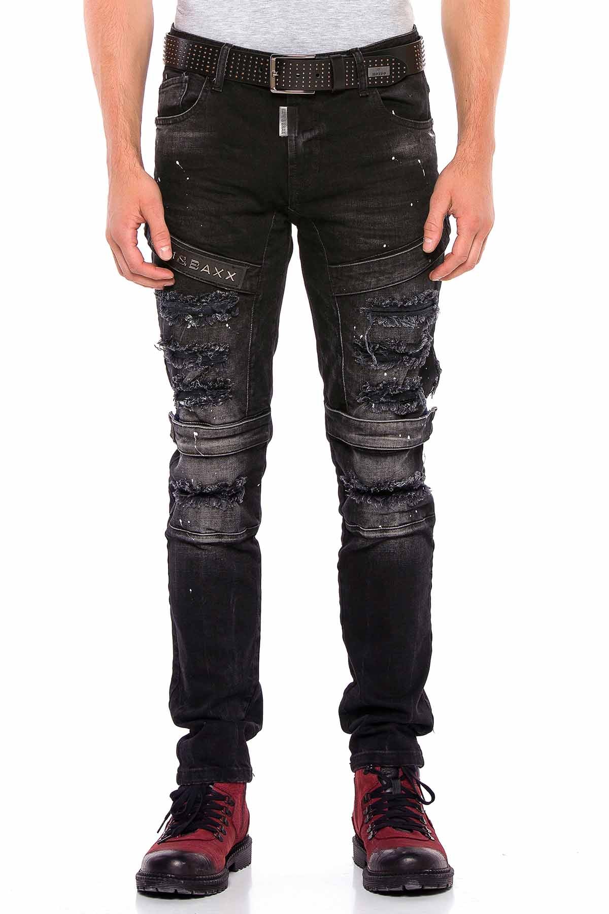 CD555 Slim-Fit Herenjeans in modieuze Destroyed Look