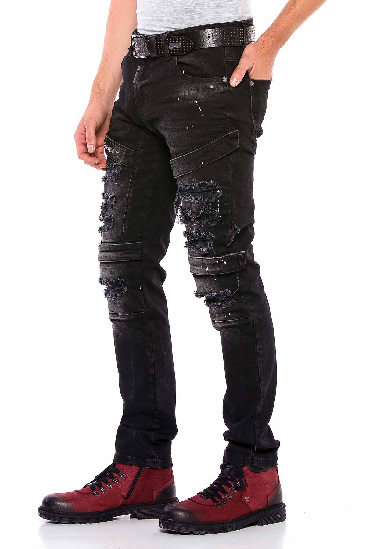 CD555 Slim-Fit Herenjeans in modieuze Destroyed Look