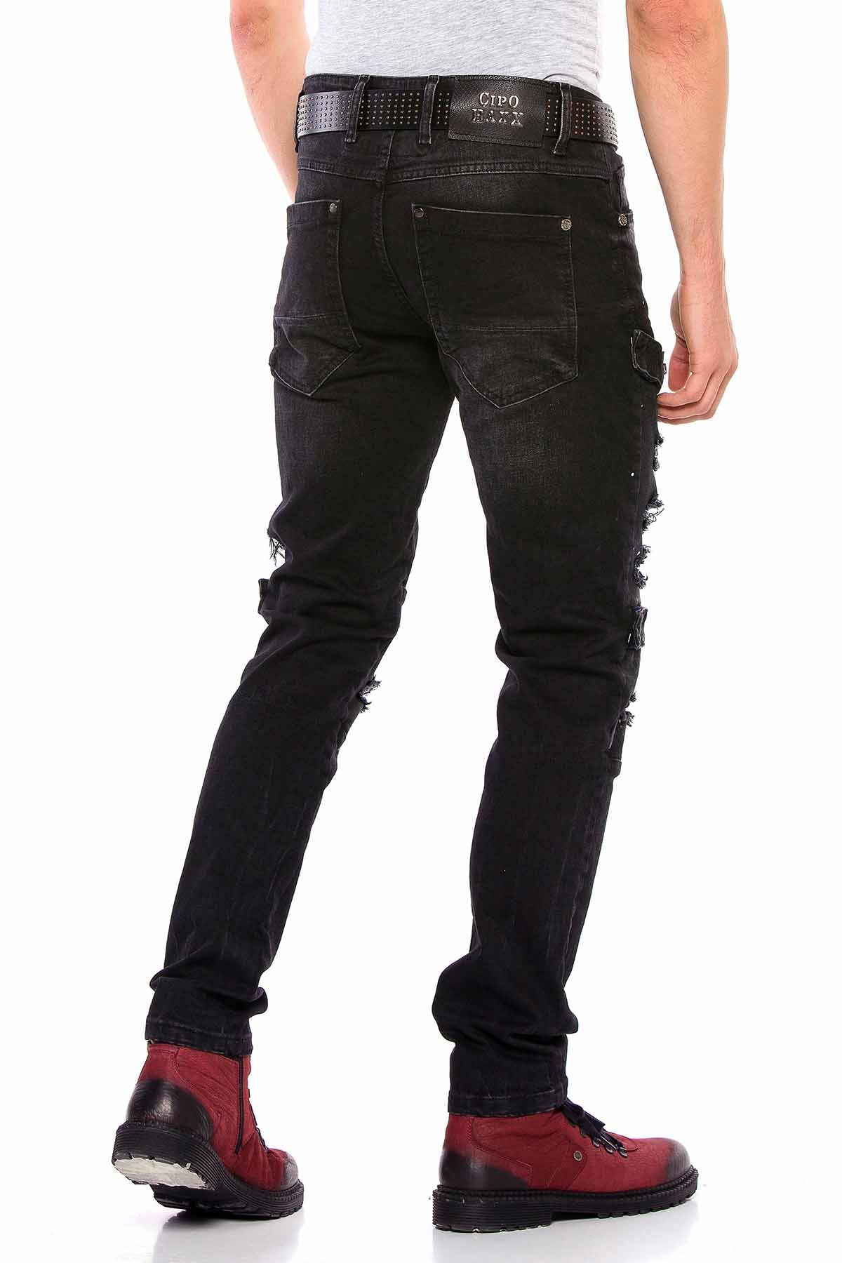 CD555 Slim-Fit Herenjeans in modieuze Destroyed Look