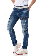 CD555 Slim-Fit Herenjeans in modieuze Destroyed Look