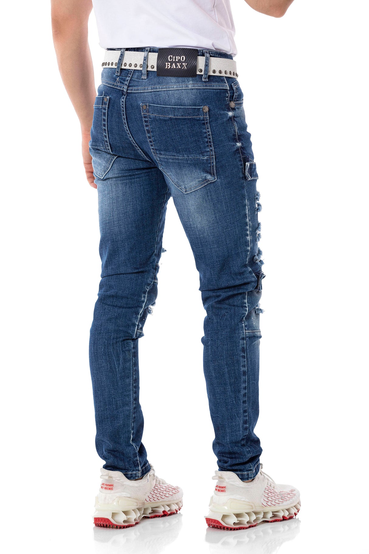 CD555 Slim-Fit Herenjeans in modieuze Destroyed Look