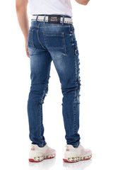 CD555 Slim-Fit Herenjeans in modieuze Destroyed Look