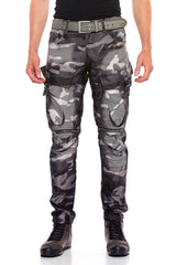 CD560 men cargo pants with side pockets in regular fit