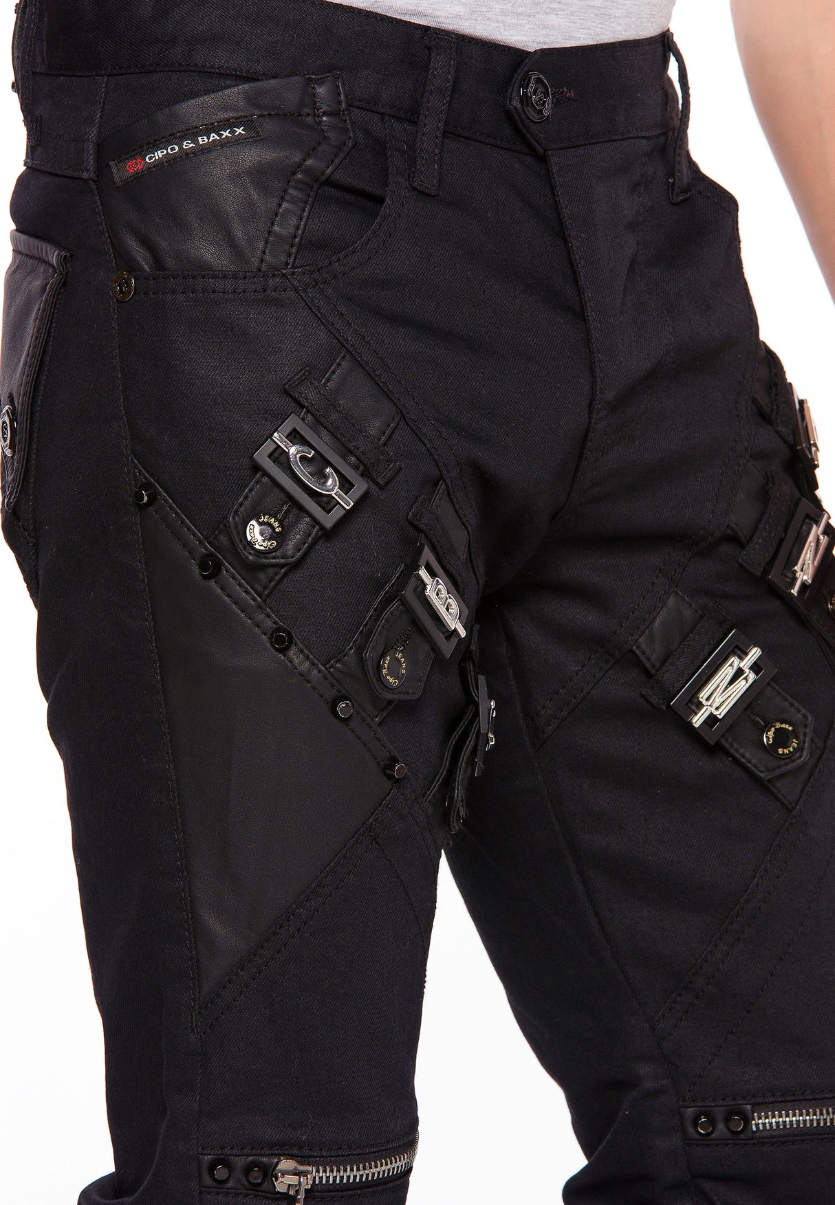 CD567 Men Straight Fit-Jeans with cool zipper applications