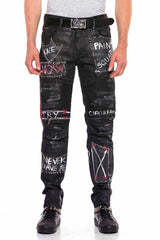 CD571 Straight Fit Heren Jeans met coole Letters