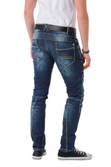 CD584 Herren bequeme Jeans mit Kontrastnähten