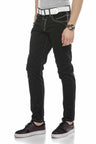 CD585 men's comfortable jeans with cool embroidery