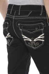 CD585 men's comfortable jeans with cool embroidery