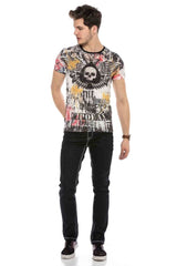 CD585 men's comfortable jeans with cool embroidery