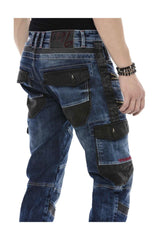 CD586 Comfortabele Heren Jeans met Opvallende Applicaties