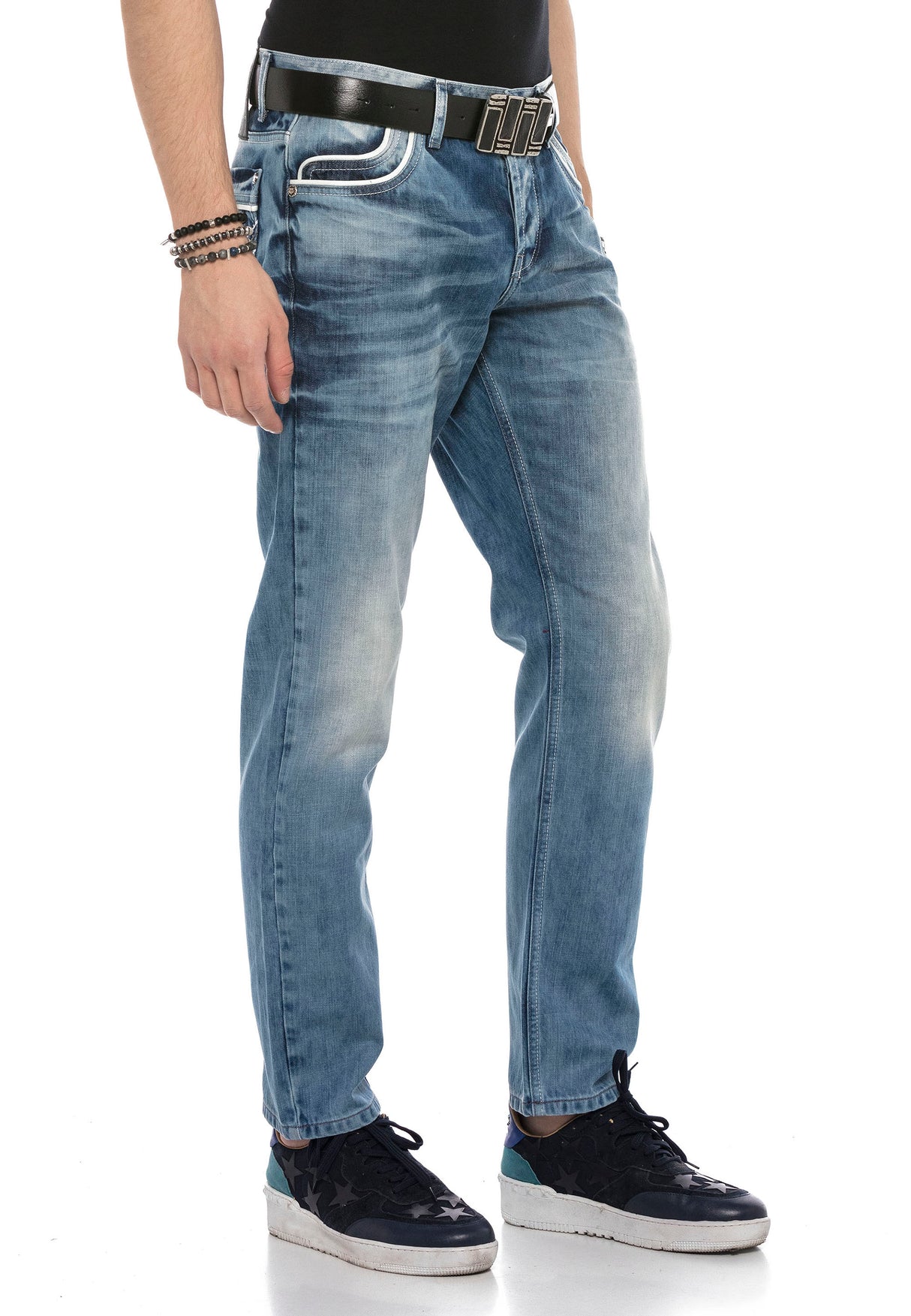 CD594 Herren bequeme Jeans im Regular Fit-Schnitt