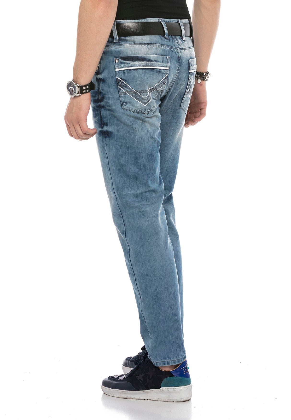 CD594 Herren bequeme Jeans im Regular Fit-Schnitt