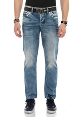 CD594 Herren bequeme Jeans im Regular Fit-Schnitt