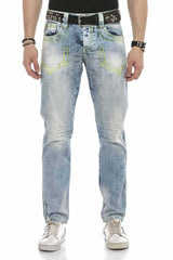 CD596 men's comfortable jeans with a light wash