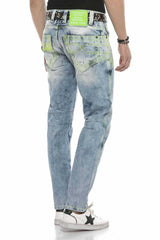 CD596 men's comfortable jeans with a light wash