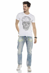 CD596 men's comfortable jeans with a light wash