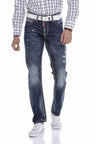 CD606 men's comfortable jeans with stylish used elements