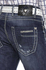 CD606 men's comfortable jeans with stylish used elements